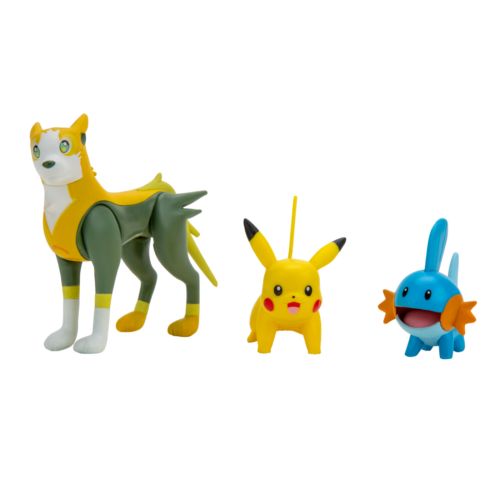 Pikachu, Mudkip and Boltund- Pokemon Battle Figure Multi pack